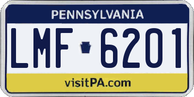 PA license plate LMF6201