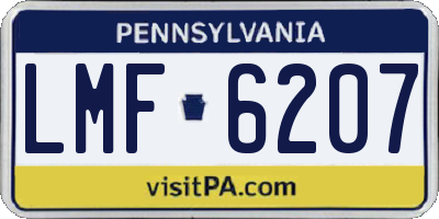 PA license plate LMF6207