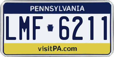PA license plate LMF6211