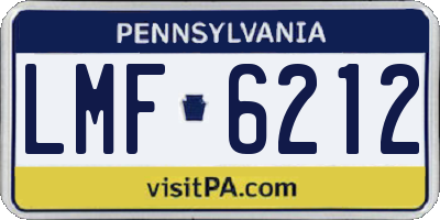 PA license plate LMF6212