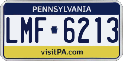 PA license plate LMF6213