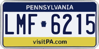 PA license plate LMF6215