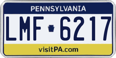 PA license plate LMF6217