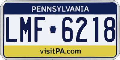 PA license plate LMF6218