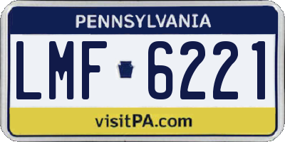 PA license plate LMF6221