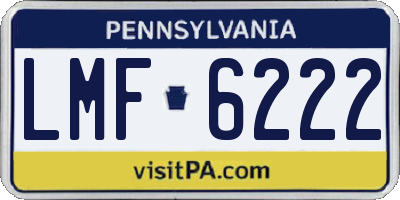 PA license plate LMF6222
