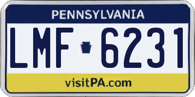 PA license plate LMF6231