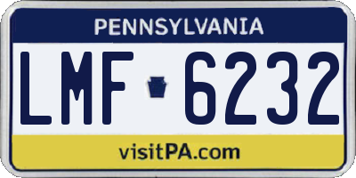 PA license plate LMF6232