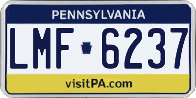 PA license plate LMF6237