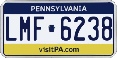 PA license plate LMF6238