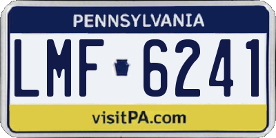 PA license plate LMF6241