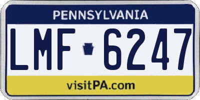 PA license plate LMF6247