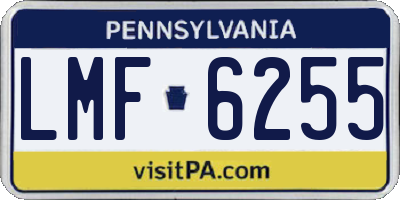PA license plate LMF6255