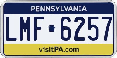 PA license plate LMF6257