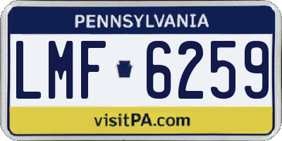 PA license plate LMF6259