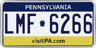 PA license plate LMF6266