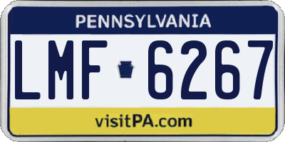 PA license plate LMF6267