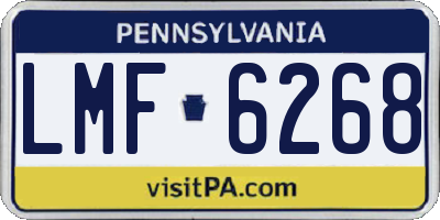 PA license plate LMF6268
