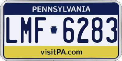 PA license plate LMF6283