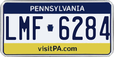 PA license plate LMF6284