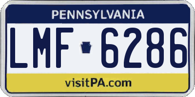 PA license plate LMF6286