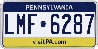 PA license plate LMF6287