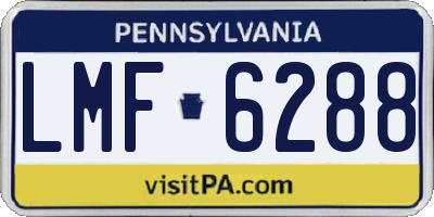 PA license plate LMF6288
