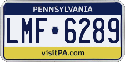 PA license plate LMF6289
