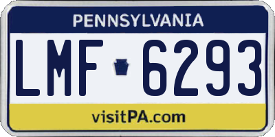 PA license plate LMF6293