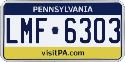 PA license plate LMF6303