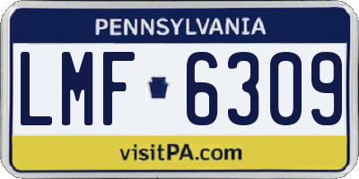 PA license plate LMF6309