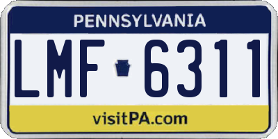 PA license plate LMF6311