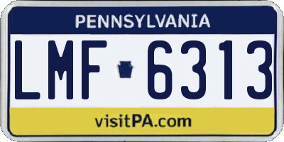 PA license plate LMF6313