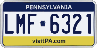 PA license plate LMF6321