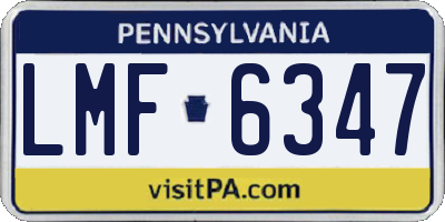 PA license plate LMF6347
