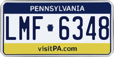 PA license plate LMF6348