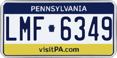 PA license plate LMF6349