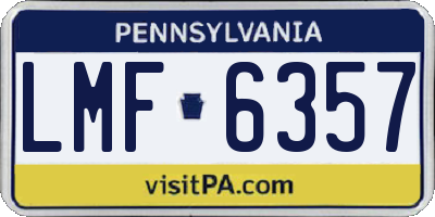 PA license plate LMF6357