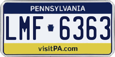 PA license plate LMF6363
