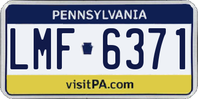 PA license plate LMF6371