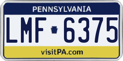PA license plate LMF6375