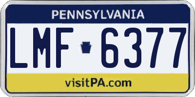 PA license plate LMF6377