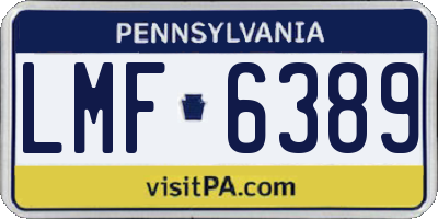 PA license plate LMF6389