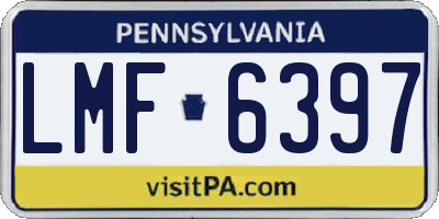PA license plate LMF6397