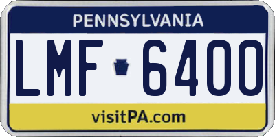 PA license plate LMF6400