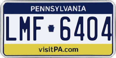 PA license plate LMF6404