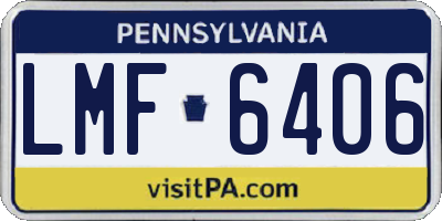 PA license plate LMF6406