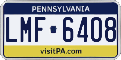 PA license plate LMF6408