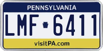 PA license plate LMF6411