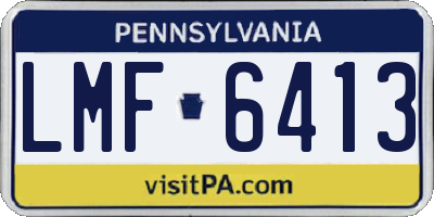 PA license plate LMF6413